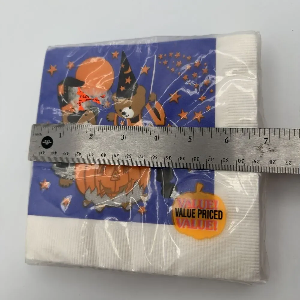 American Greetings VTG Halloween Party Napkins Teddy Bears Witches 24 Count 90’s